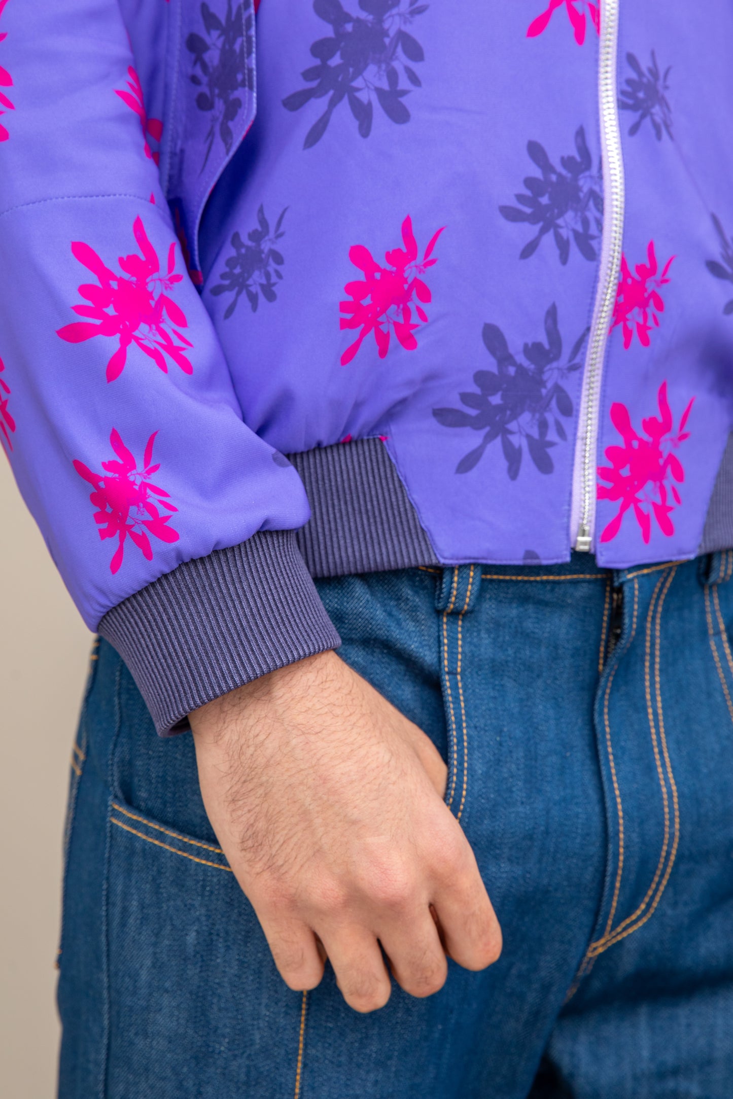 FLORAL PRINTED BOMBER JACKET MEN