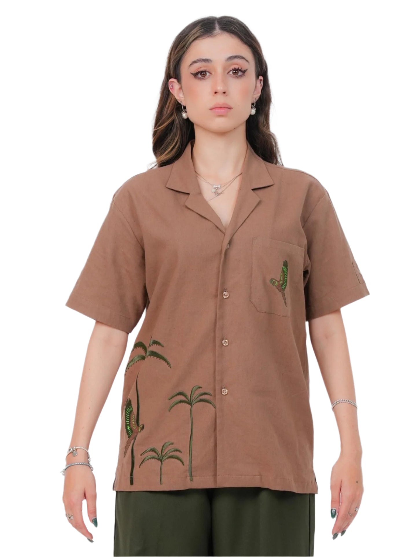DESSERT BLOOM SHIRT WOMEN | CAMP COLLAR SHIRT | CASUAL WEAR | EMBROIDERED SHIRT | JANTAKUMARI