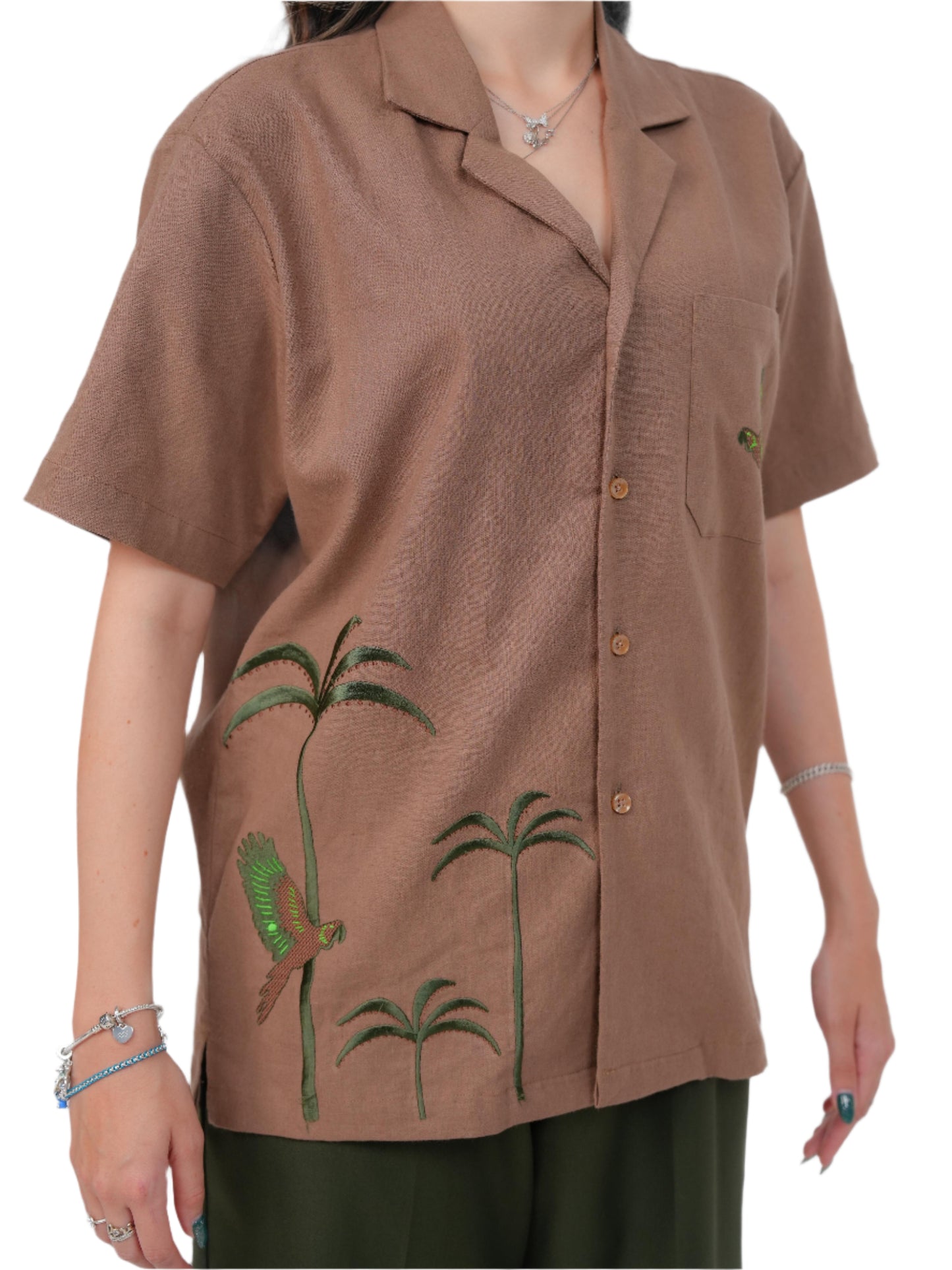 DESSERT BLOOM SHIRT WOMEN | CAMP COLLAR SHIRT | CASUAL WEAR | EMBROIDERED SHIRT | JANTAKUMARI