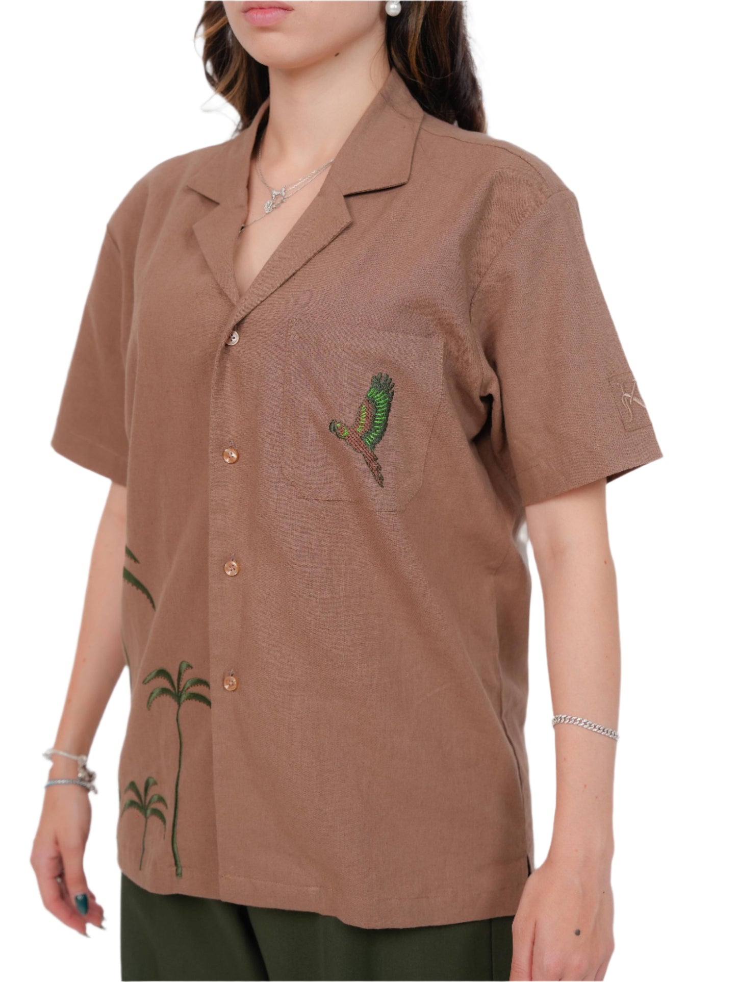 DESSERT BLOOM SHIRT WOMEN | CAMP COLLAR SHIRT | CASUAL WEAR | EMBROIDERED SHIRT | JANTAKUMARI