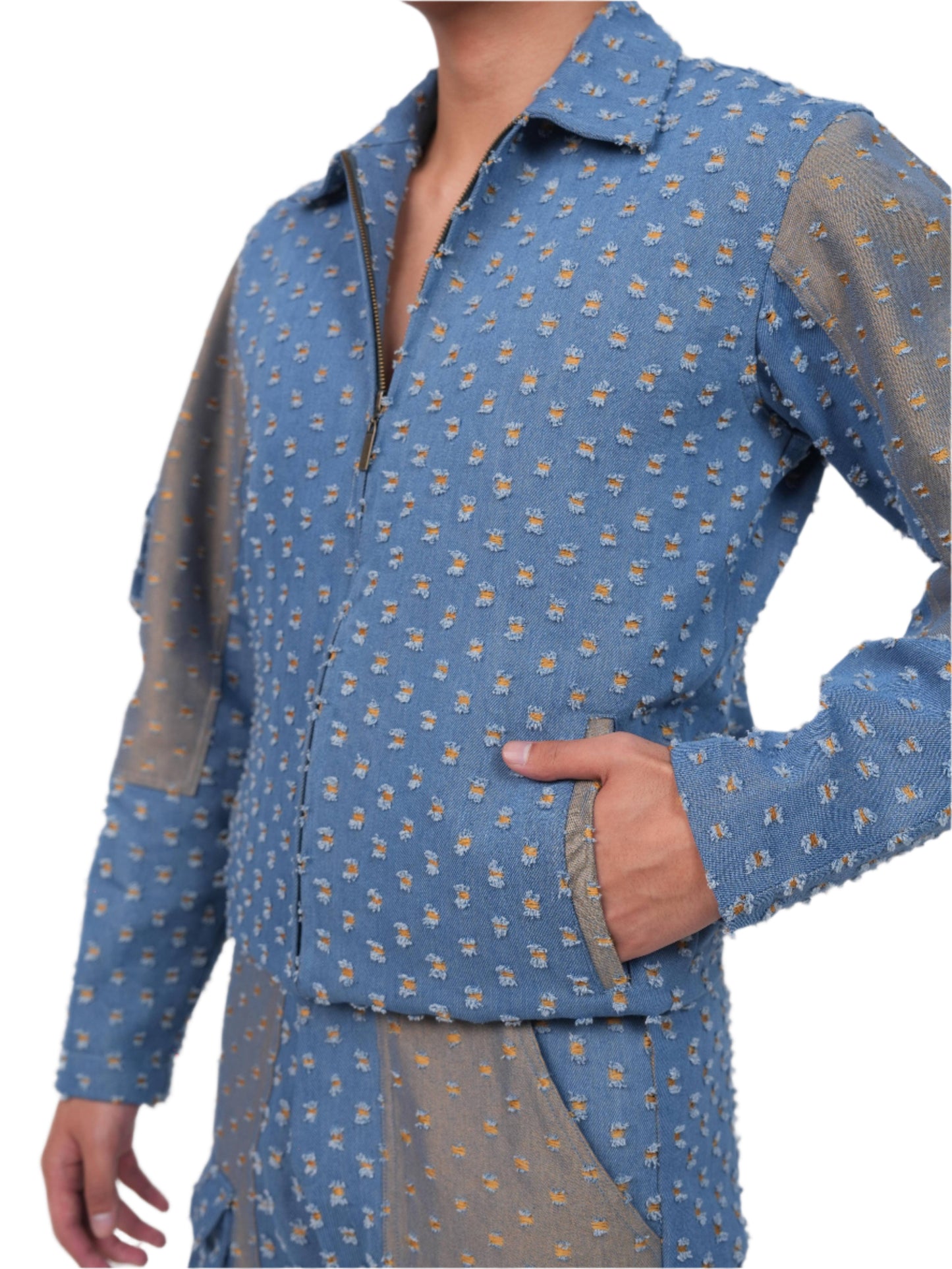 GLIDED FRAY DENIM JACKET MEN | DENIM JACKET | JANTAKUMARI