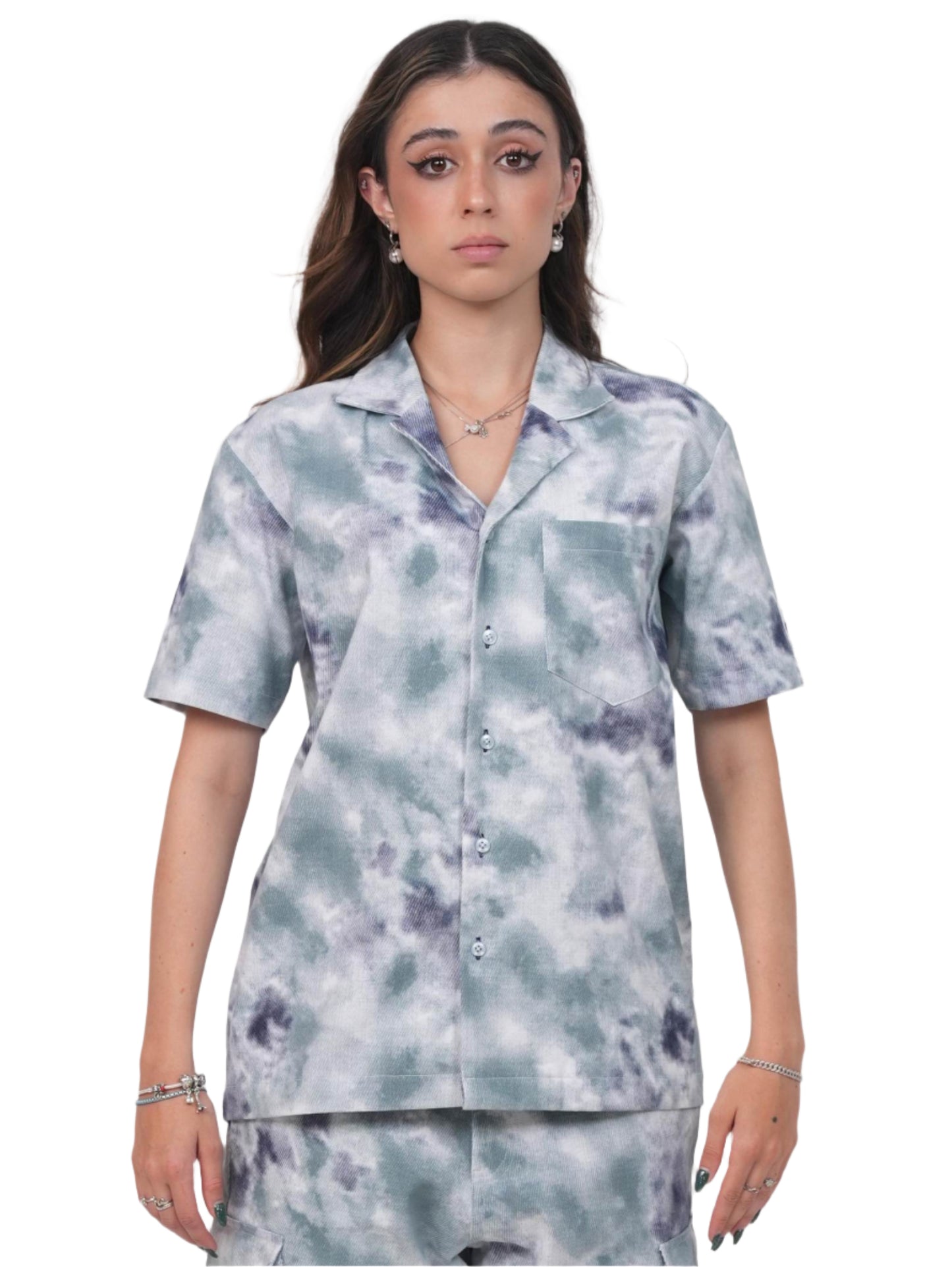MARBLE TIE DYE CAMP SHIRT WOMEN | CAMP SHIRT WOMEN | DAILY WEAR | JANTAKUMARI