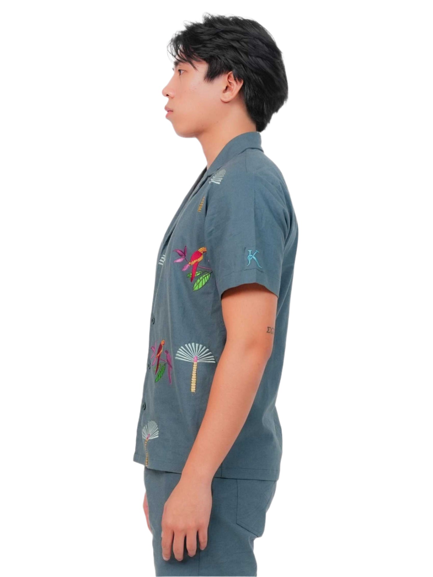 PARROT CODE SHIRT MEN | STREETWEAR SHIRT | EMBROIDERED SHIRT | JANTAKUMARI