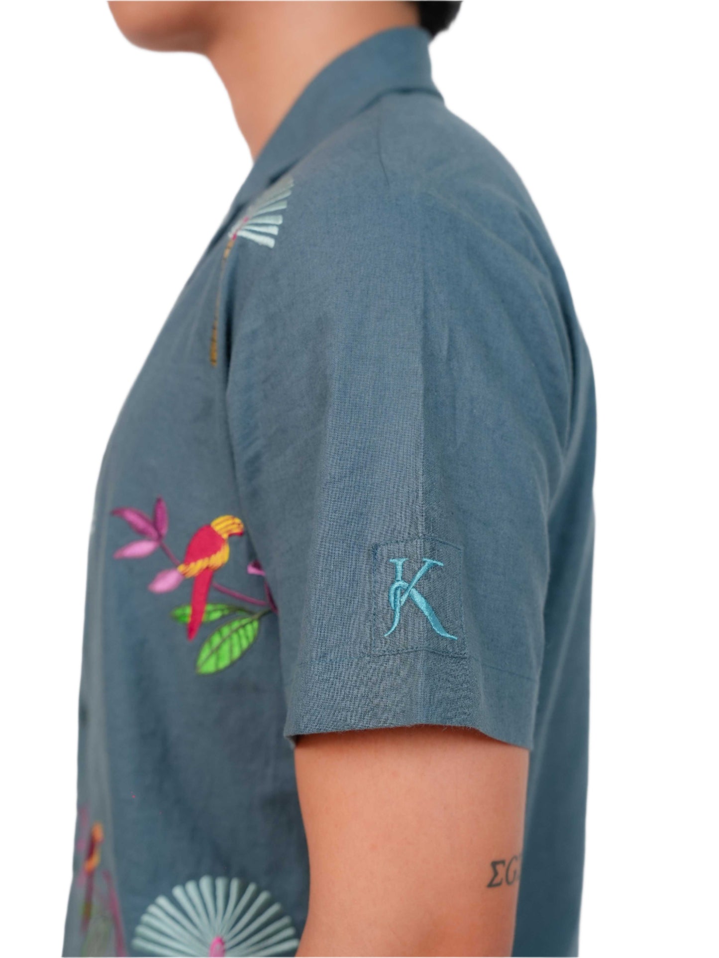 PARROT CODE SHIRT MEN | STREETWEAR SHIRT | EMBROIDERED SHIRT | JANTAKUMARI