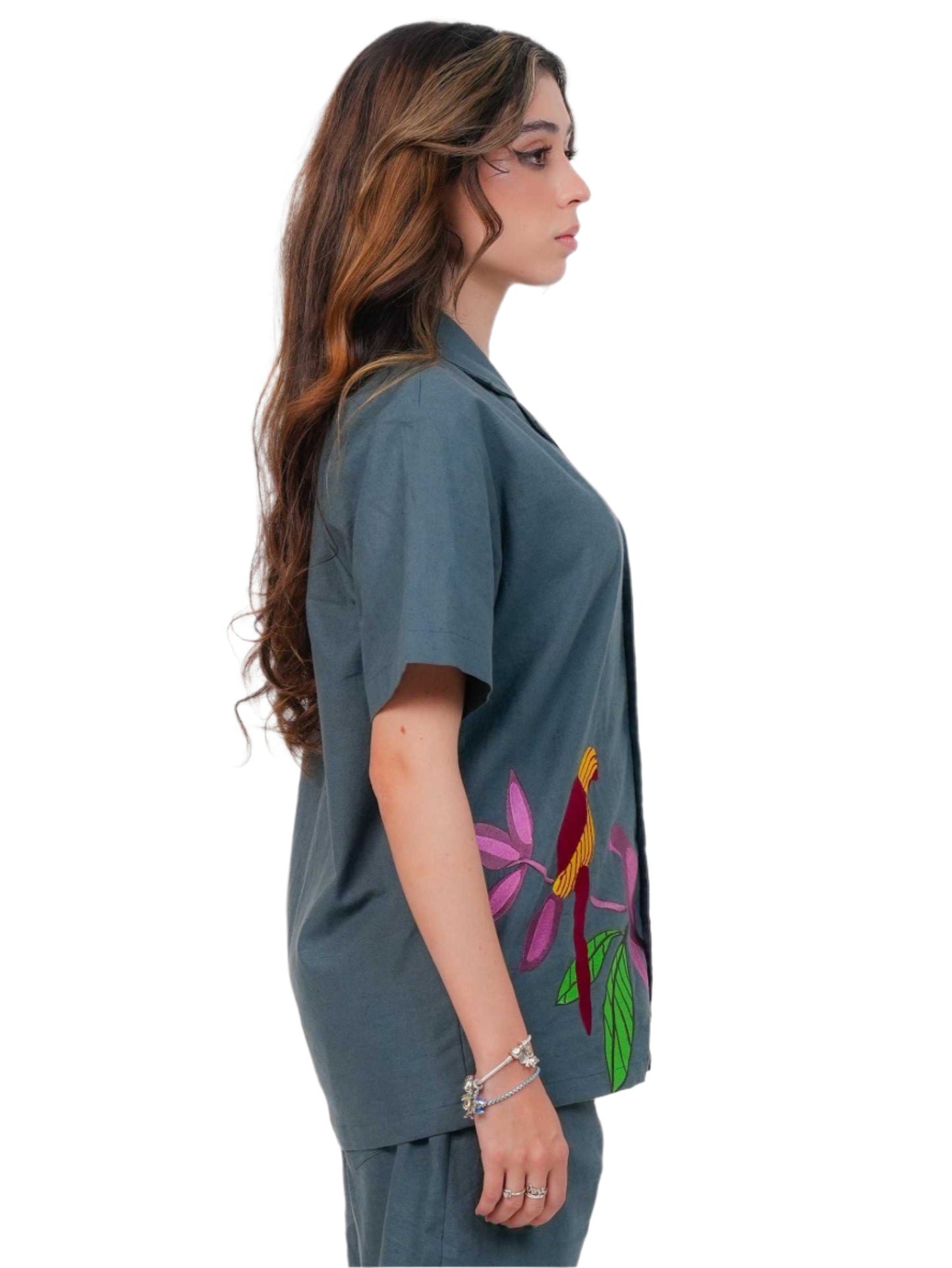 PARROT CODE SHIRT WOMEN | STREETWEAR SHIRT | EMBROIDERED SHIRT | JANTAKUMARII