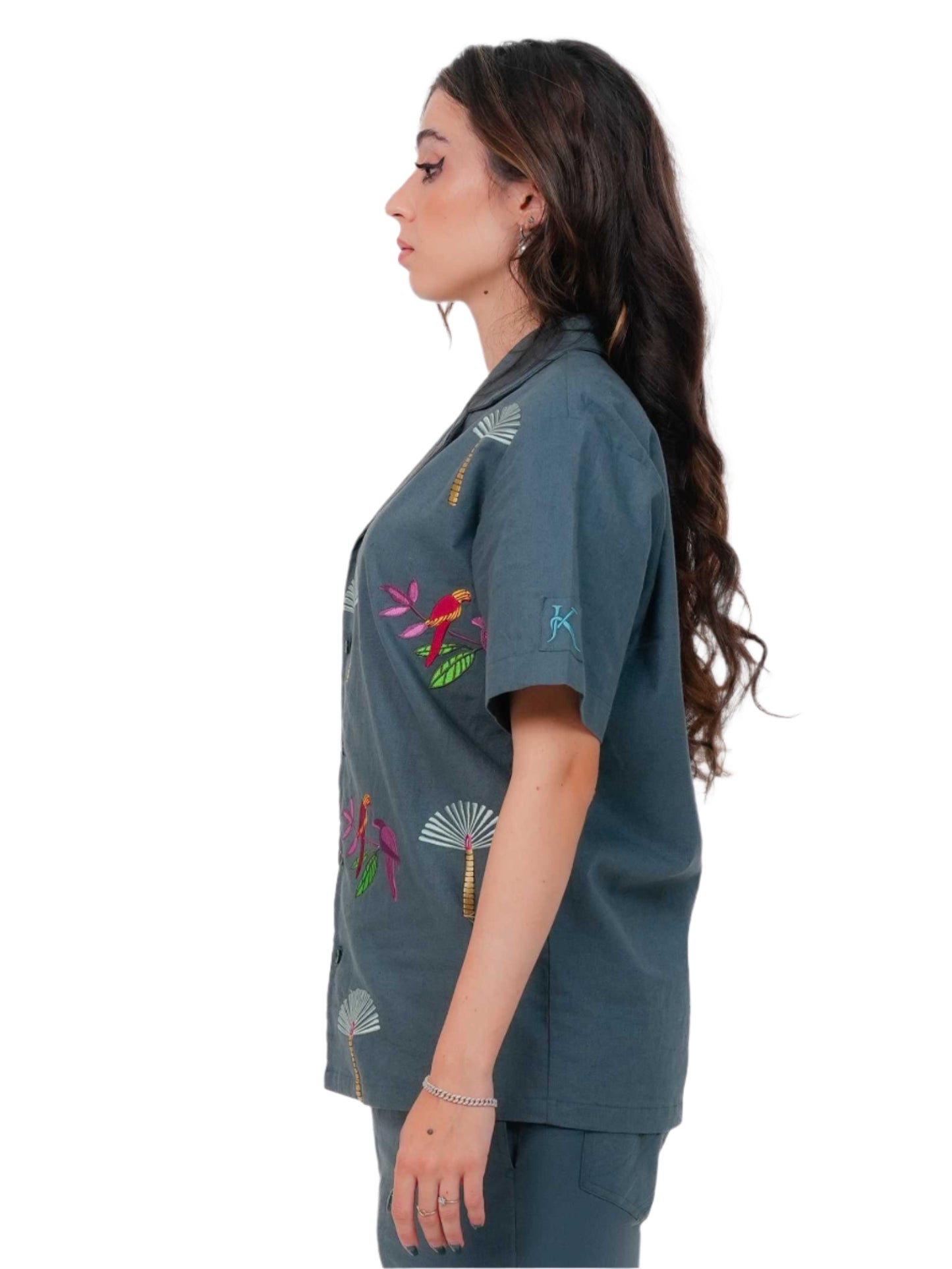 PARROT CODE SHIRT WOMEN | STREETWEAR SHIRT | EMBROIDERED SHIRT | JANTAKUMARII