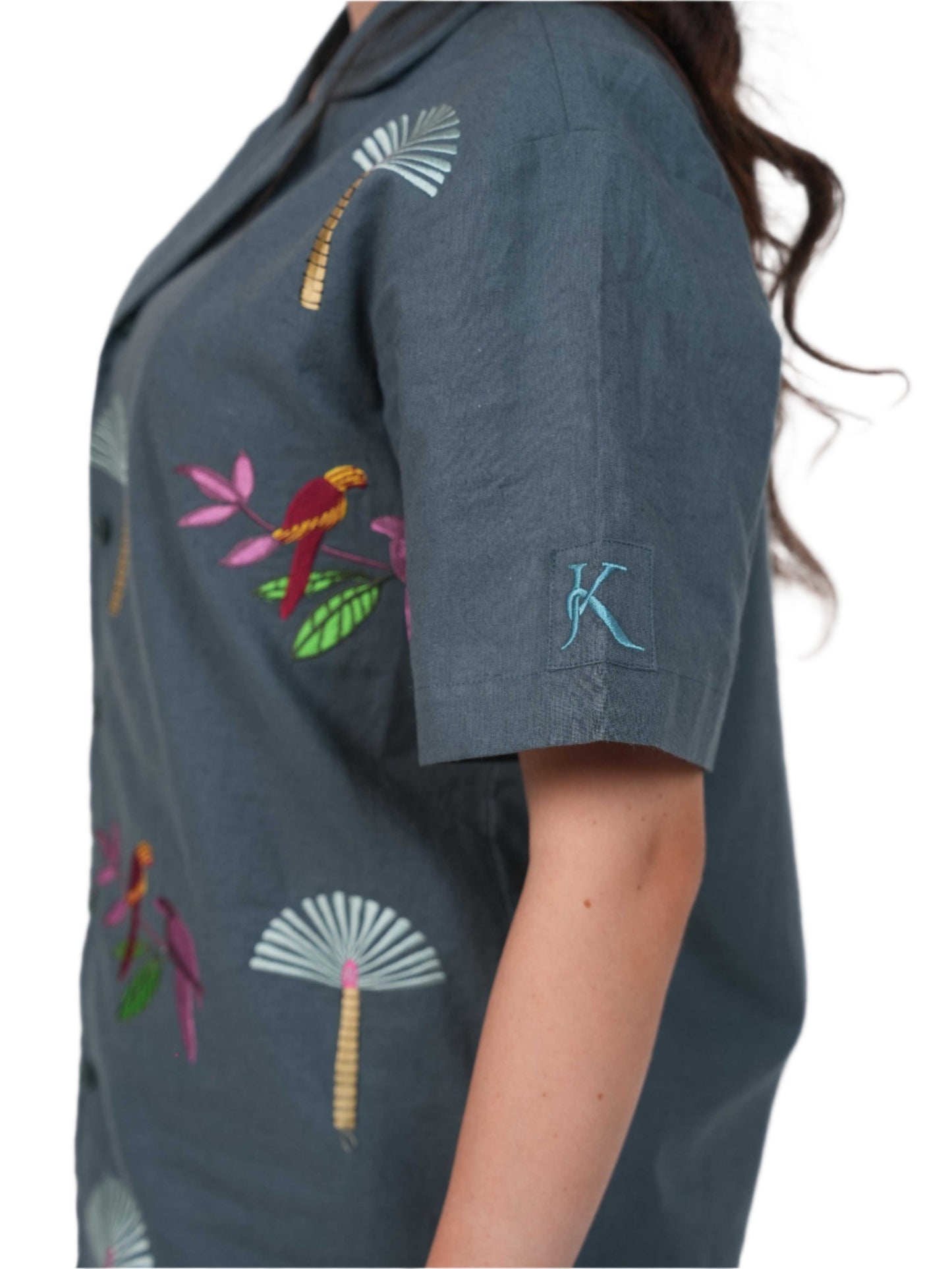 PARROT CODE SHIRT WOMEN | STREETWEAR SHIRT | EMBROIDERED SHIRT | JANTAKUMARII