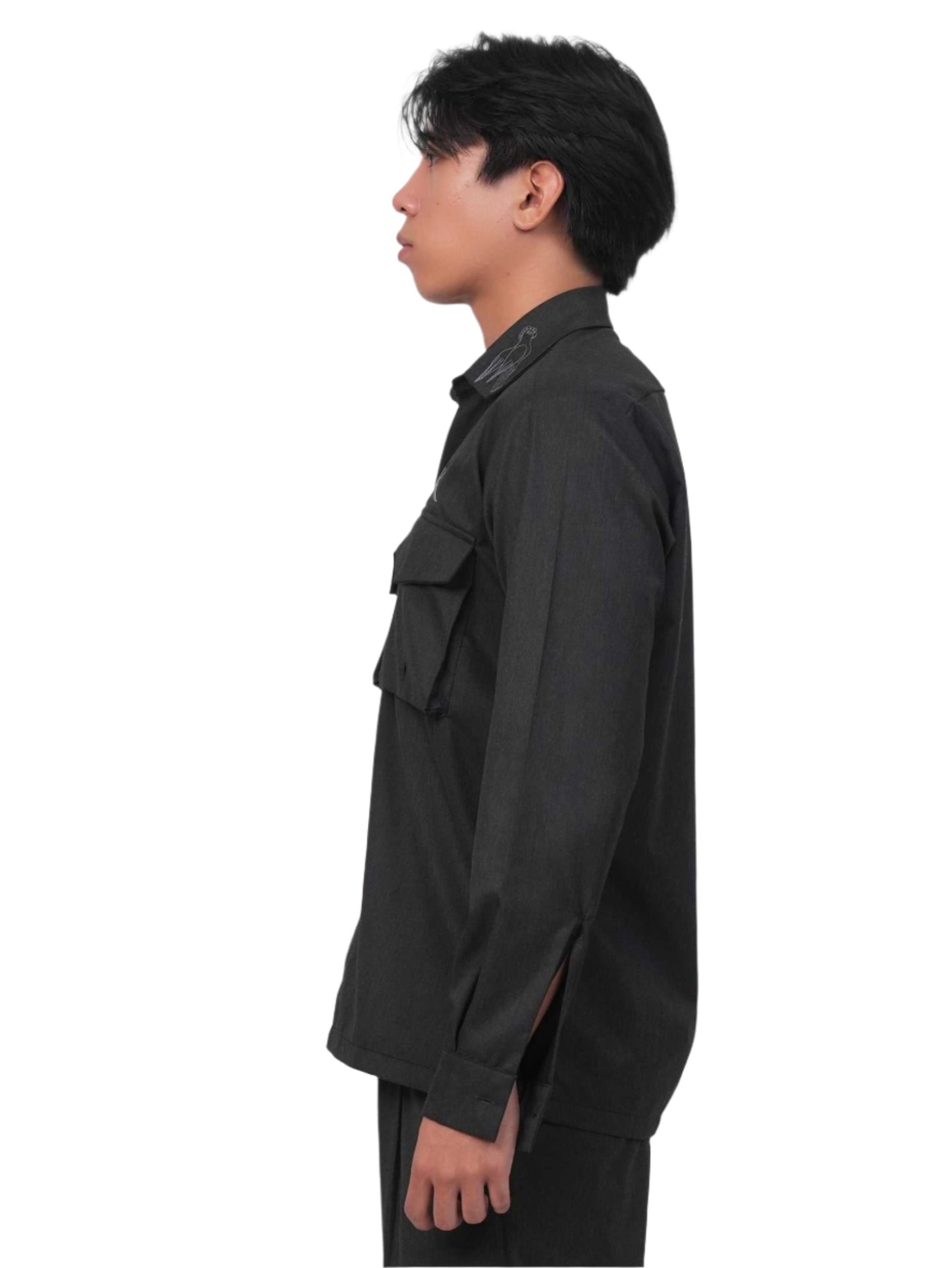 SLATE CARGO SHIRT | LUXURY CASUAL SHIRT | JANTAKUMARI