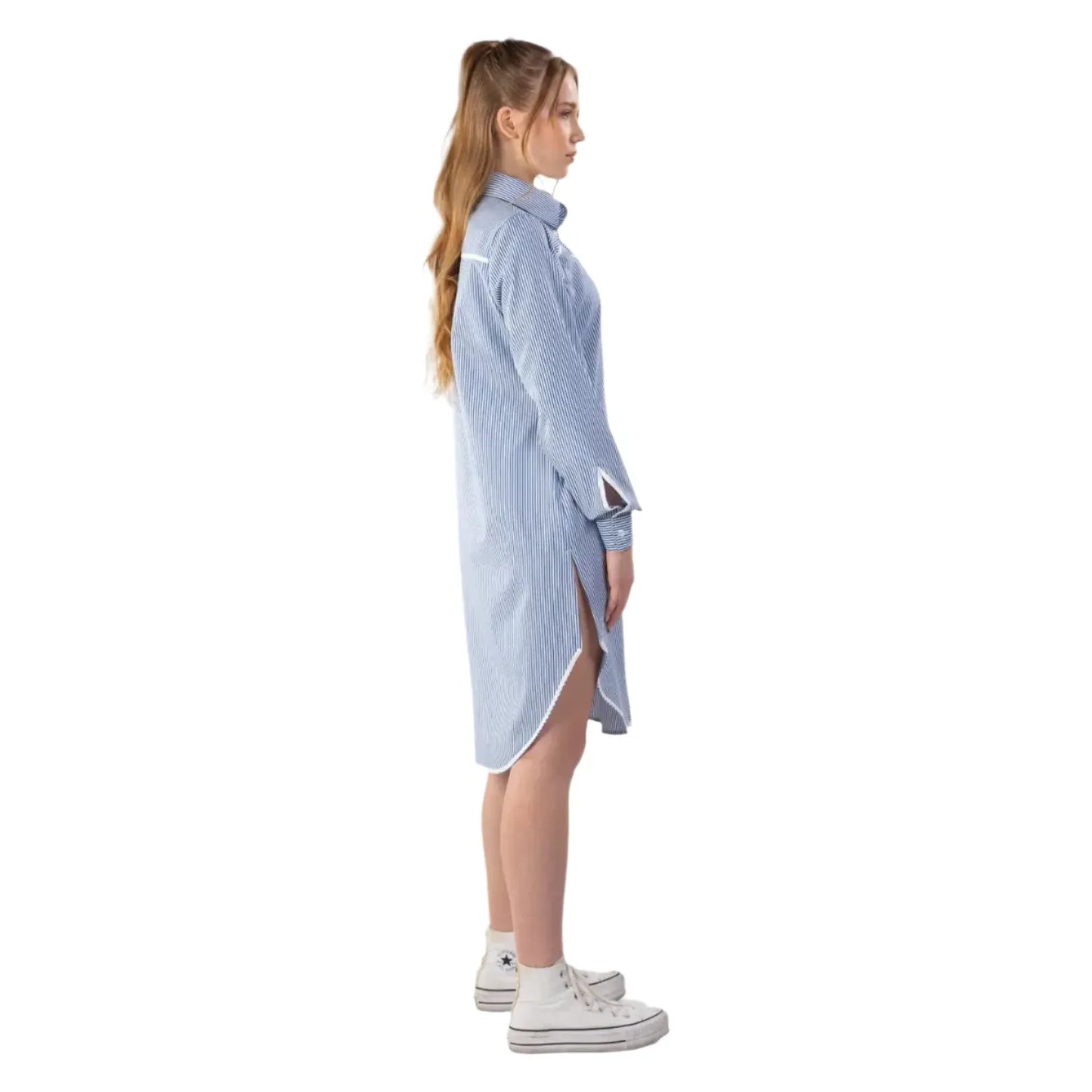 Stripe Shirt Dress | Long Shirt Dress | Janta Kumari
