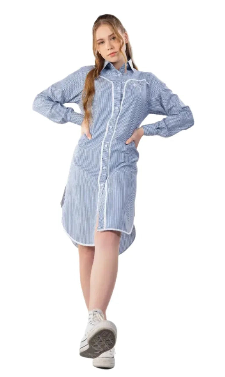 Stripe Shirt Dress | Long Shirt Dress | Janta Kumari