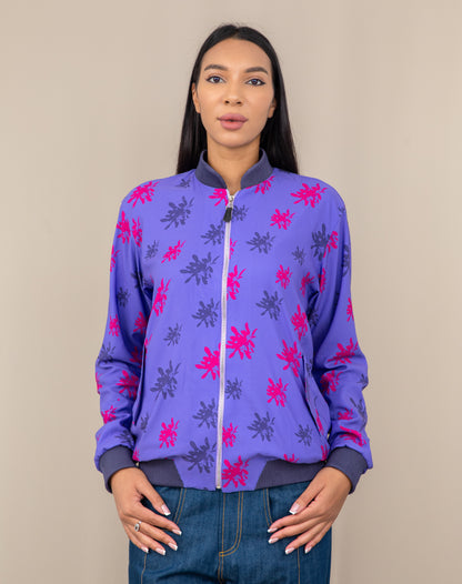 FLORAL PRINTED BOMBER JACKET WOMEN