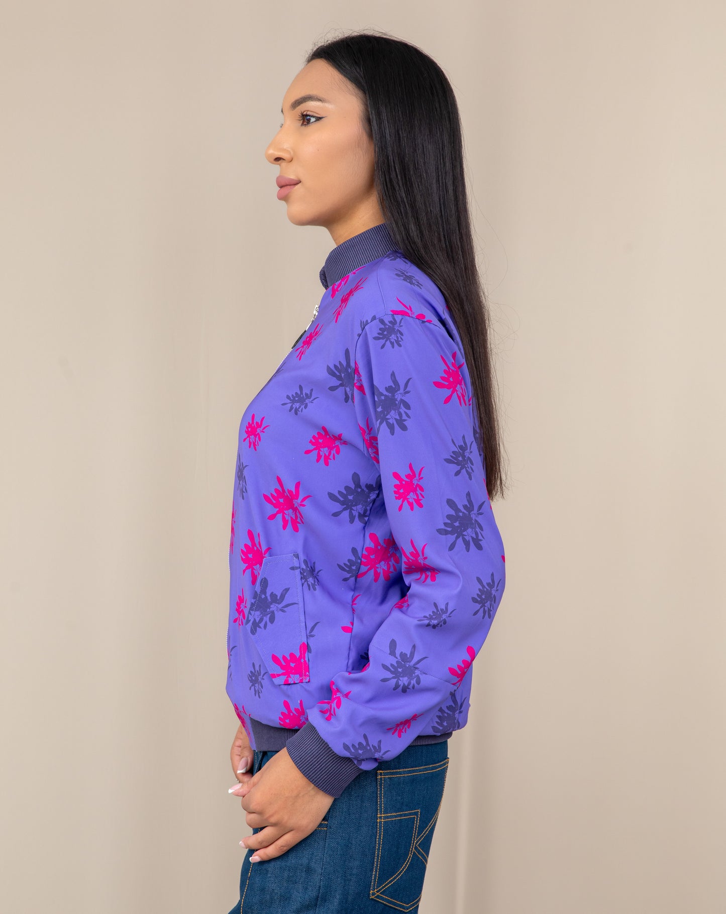 FLORAL PRINTED BOMBER JACKET WOMEN