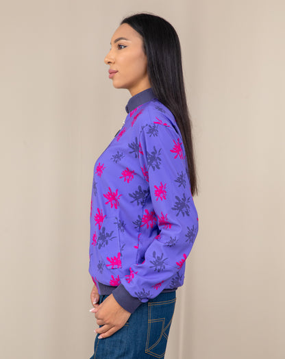 FLORAL PRINTED BOMBER JACKET WOMEN