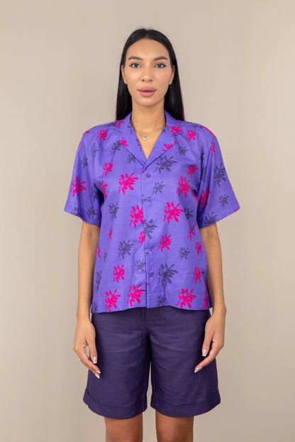 FLORAL HAWAIIAN PRINT SHIRT WOMEN