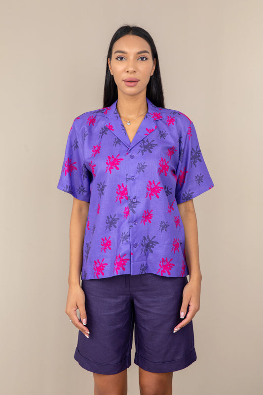FLORAL HAWAIIAN PRINT SHIRT WOMEN