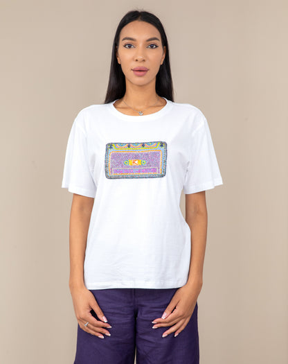 EMBROIDERY CASSETTE T-SHIRT WOMEN