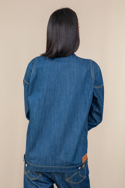 BIKER FRAY DENIM JACKET WOMEN