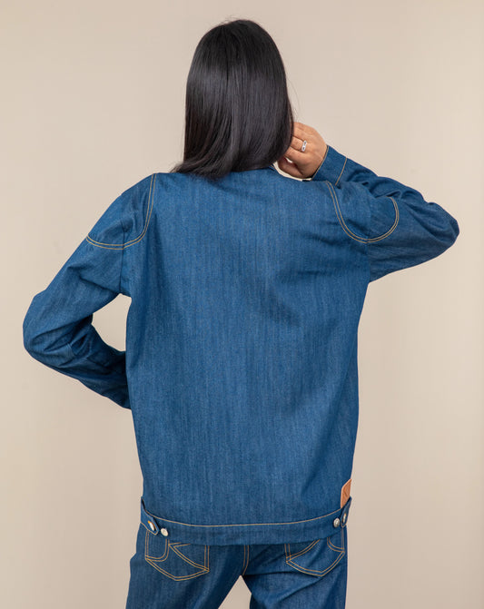BIKER FRAY DENIM JACKET WOMEN