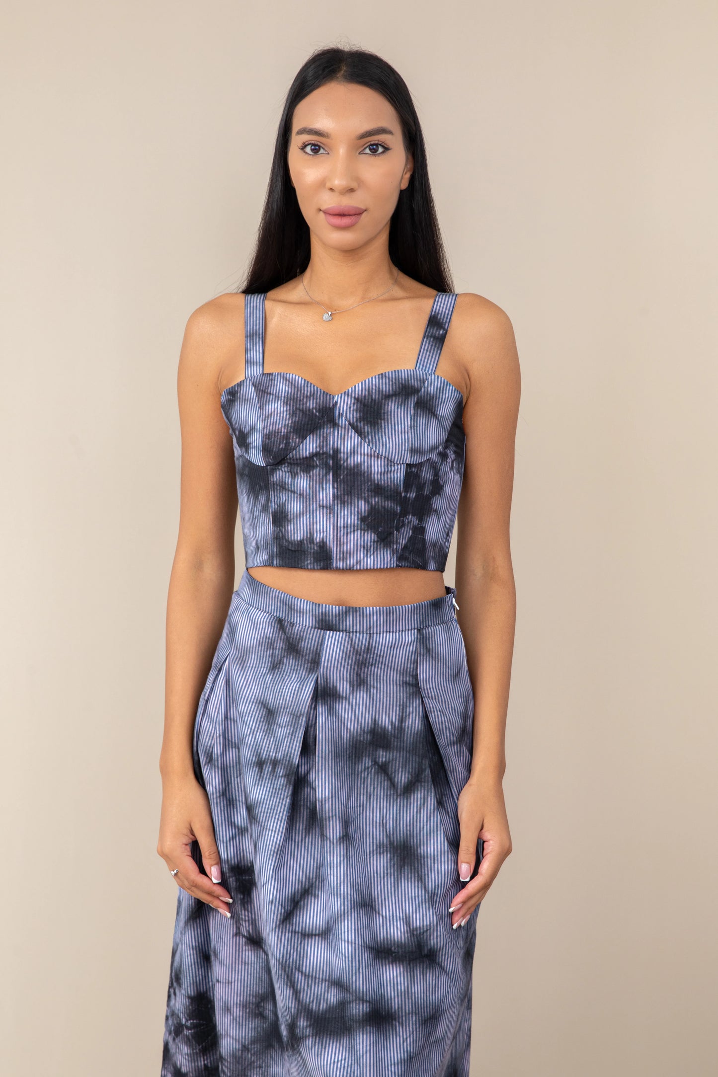 TIE DYE STRIPE SKIRT