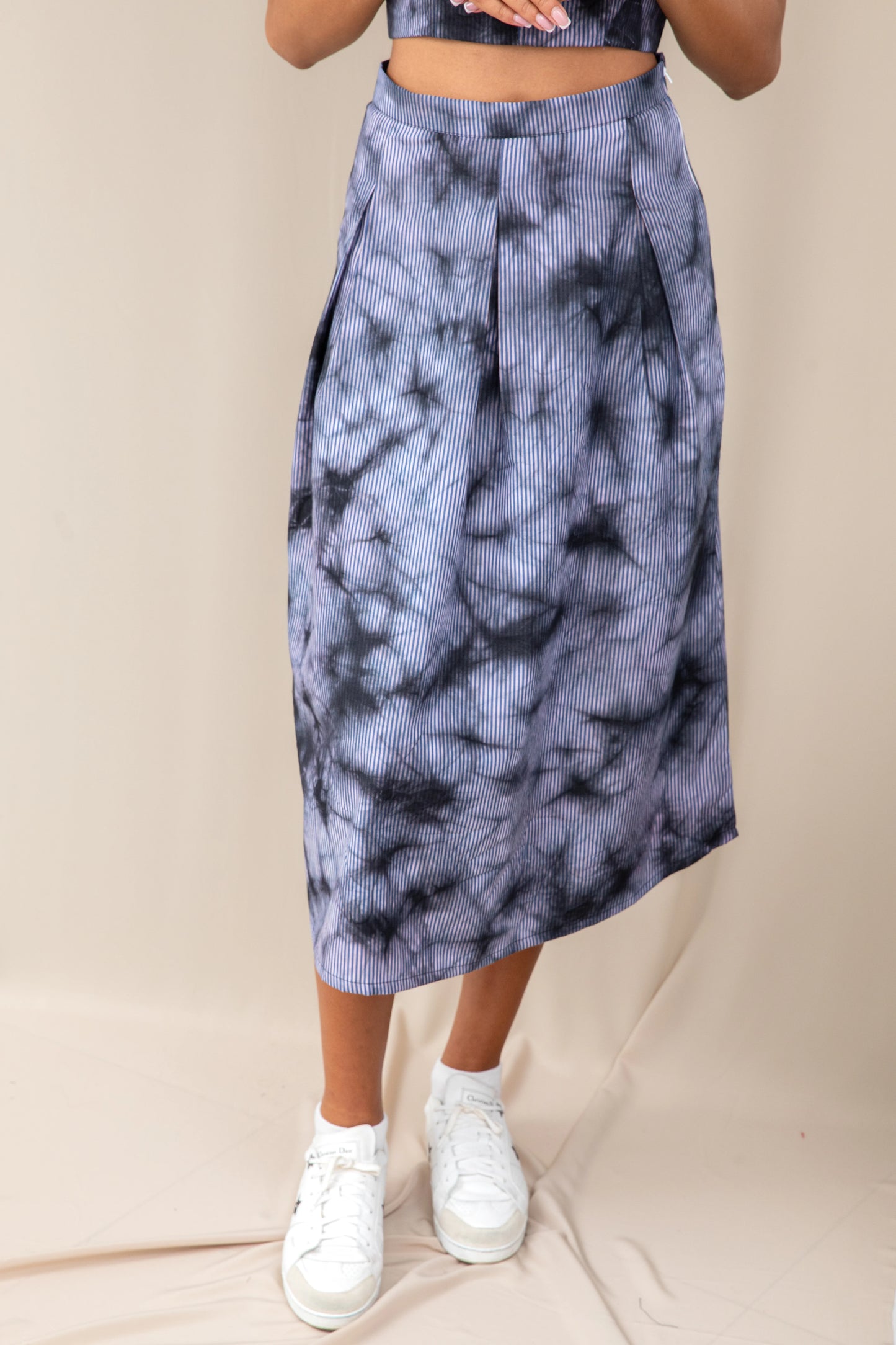 TIE DYE STRIPE SKIRT