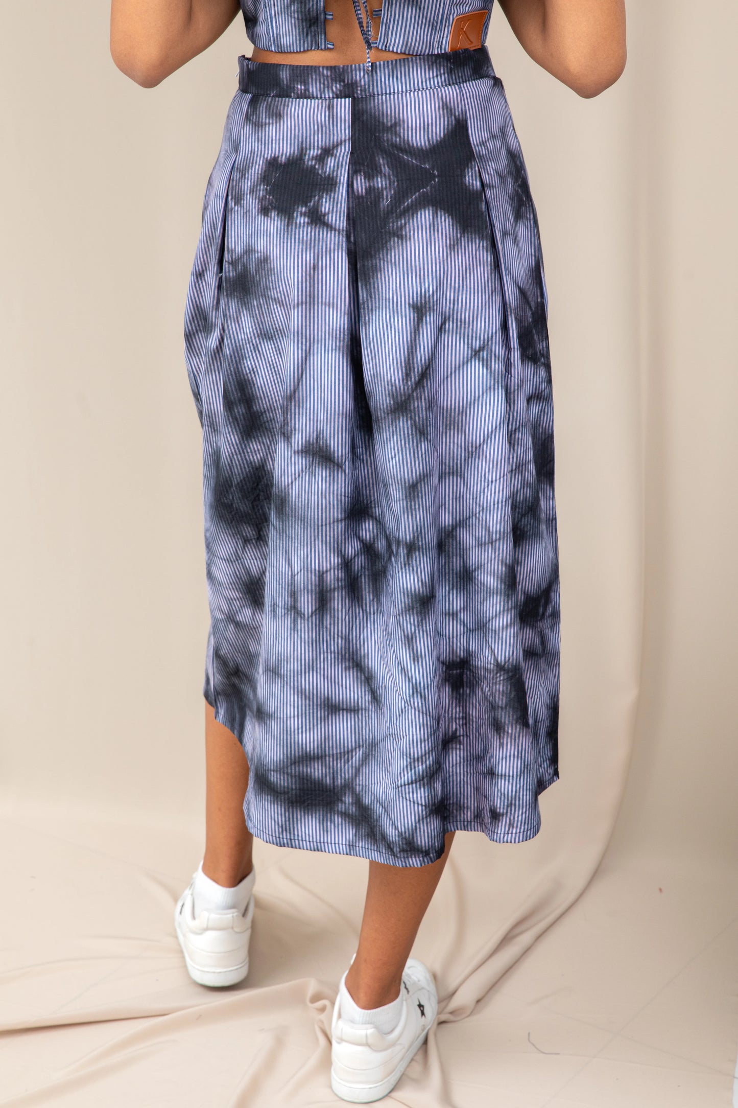 TIE DYE STRIPE SKIRT