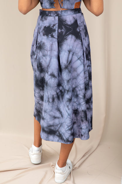 TIE DYE STRIPE SKIRT