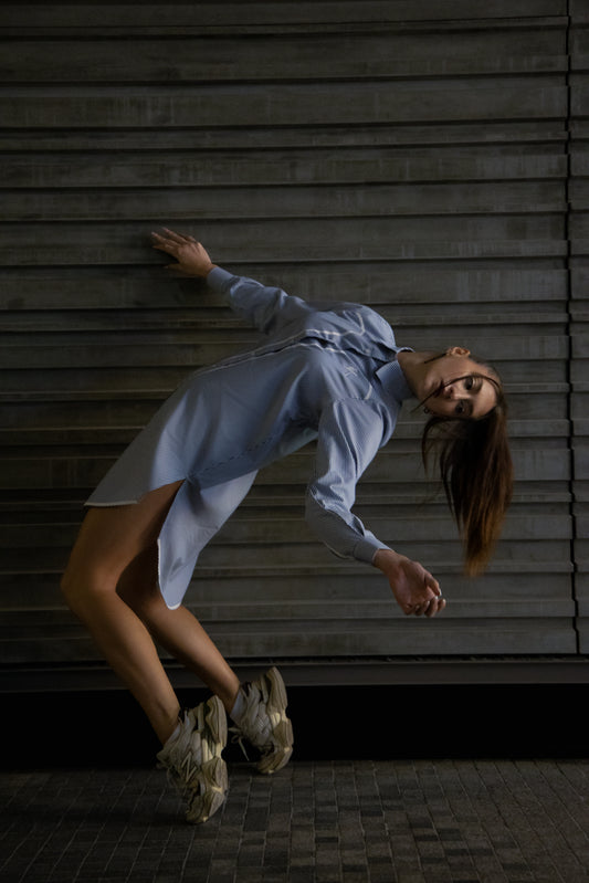 STRIPE SHIRT DRESS
