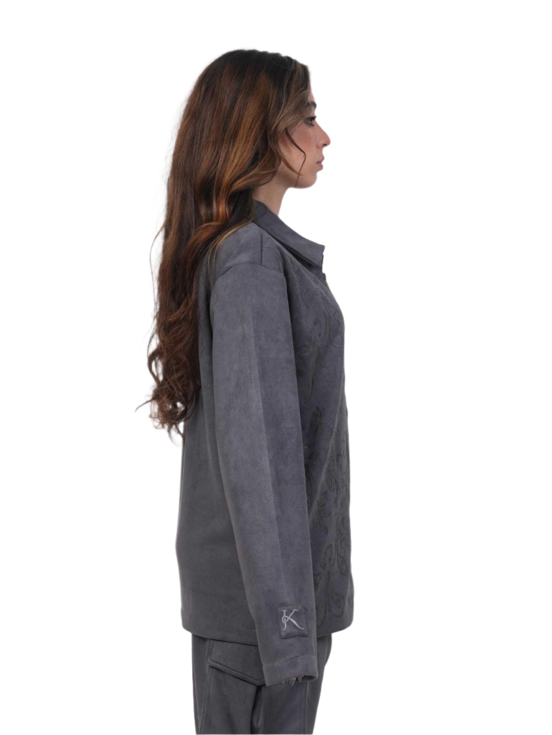 ASH BLOOM JACKET | EMBROIDERY JACKET | MONOTONE EMBROIDERY | JANTAKUMARI