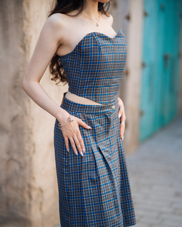 Women's Corset Vest | Checkmate Corset Set | Janta Kumari