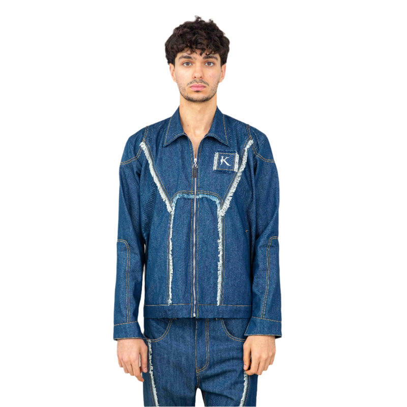 BIKER FRAY DENIM JACKET MEN