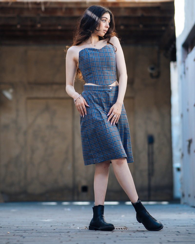 Women's Pleated Skirt | Checkmate Pleated Skirt | Janta Kumari