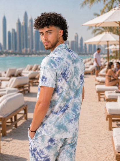 MARBLE TIE DYE CAMP SHIRT MEN