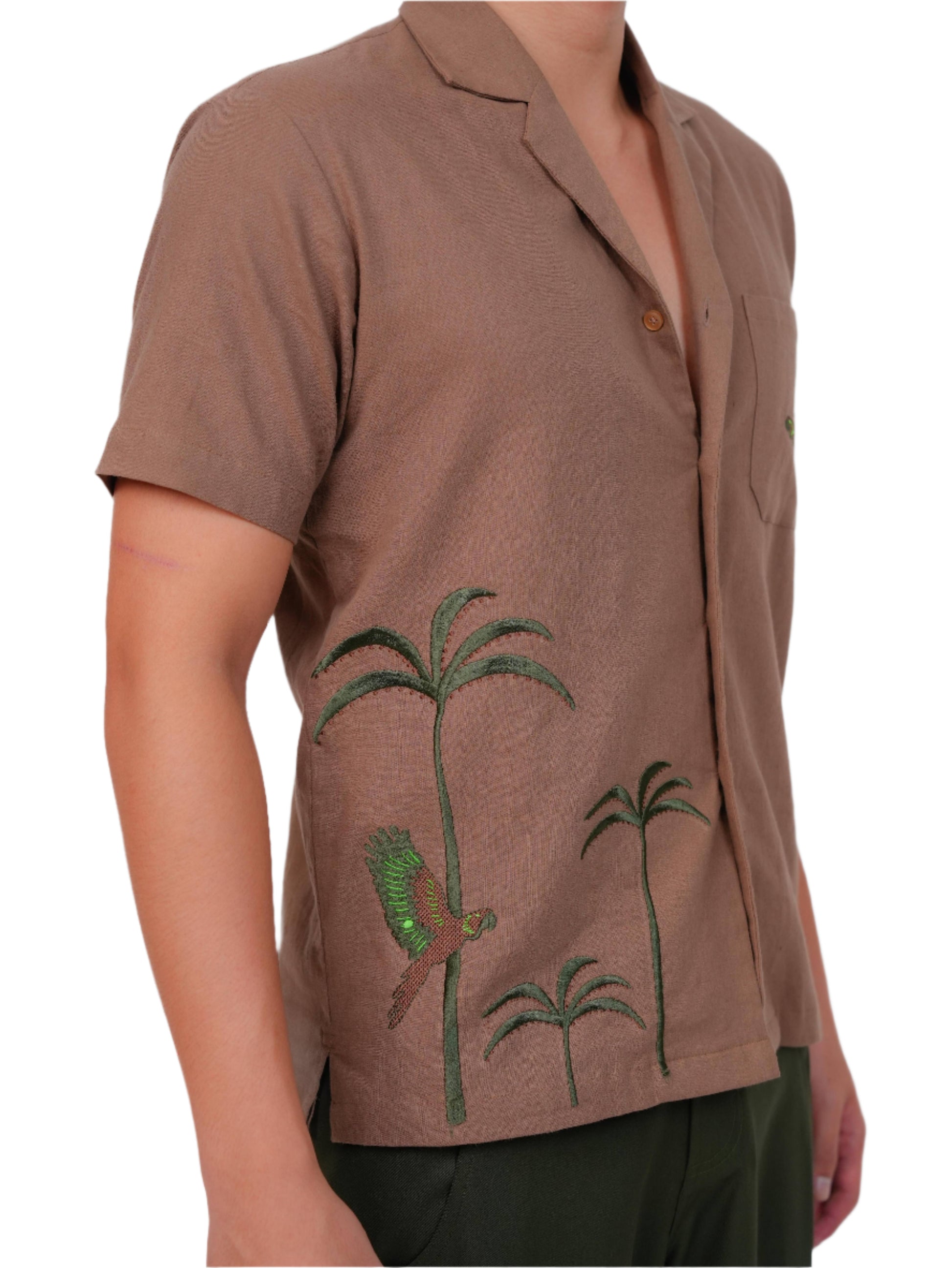 DESSERT BLOOM SHIRT MEN | CAMP COLLAR SHIRT | EMBROIDERED SHIRT | JANTAKUMARI