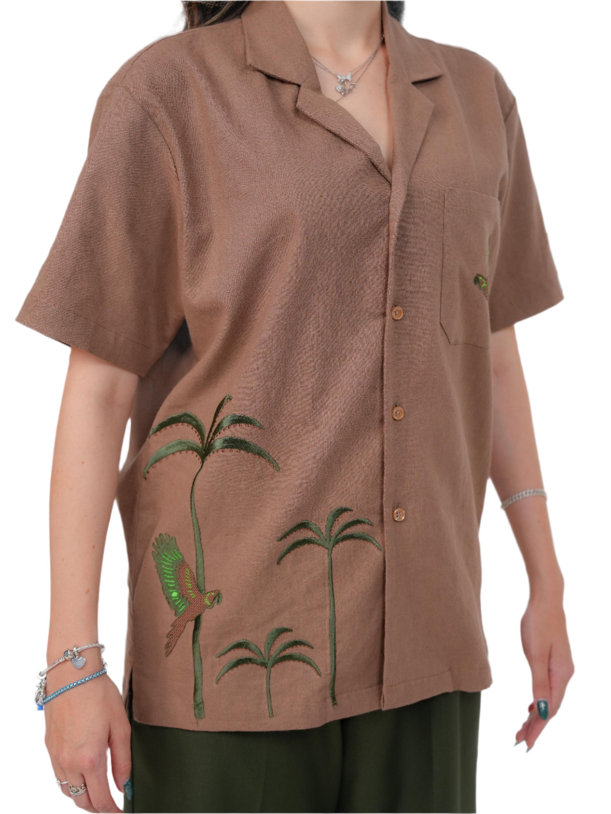 DESSERT BLOOM SHIRT WOMEN | CAMP COLLAR SHIRT | CASUAL WEAR | EMBROIDERED SHIRT | JANTAKUMARI
