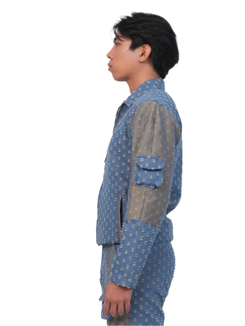 GLIDED FRAY DENIM JACKET MEN alternate