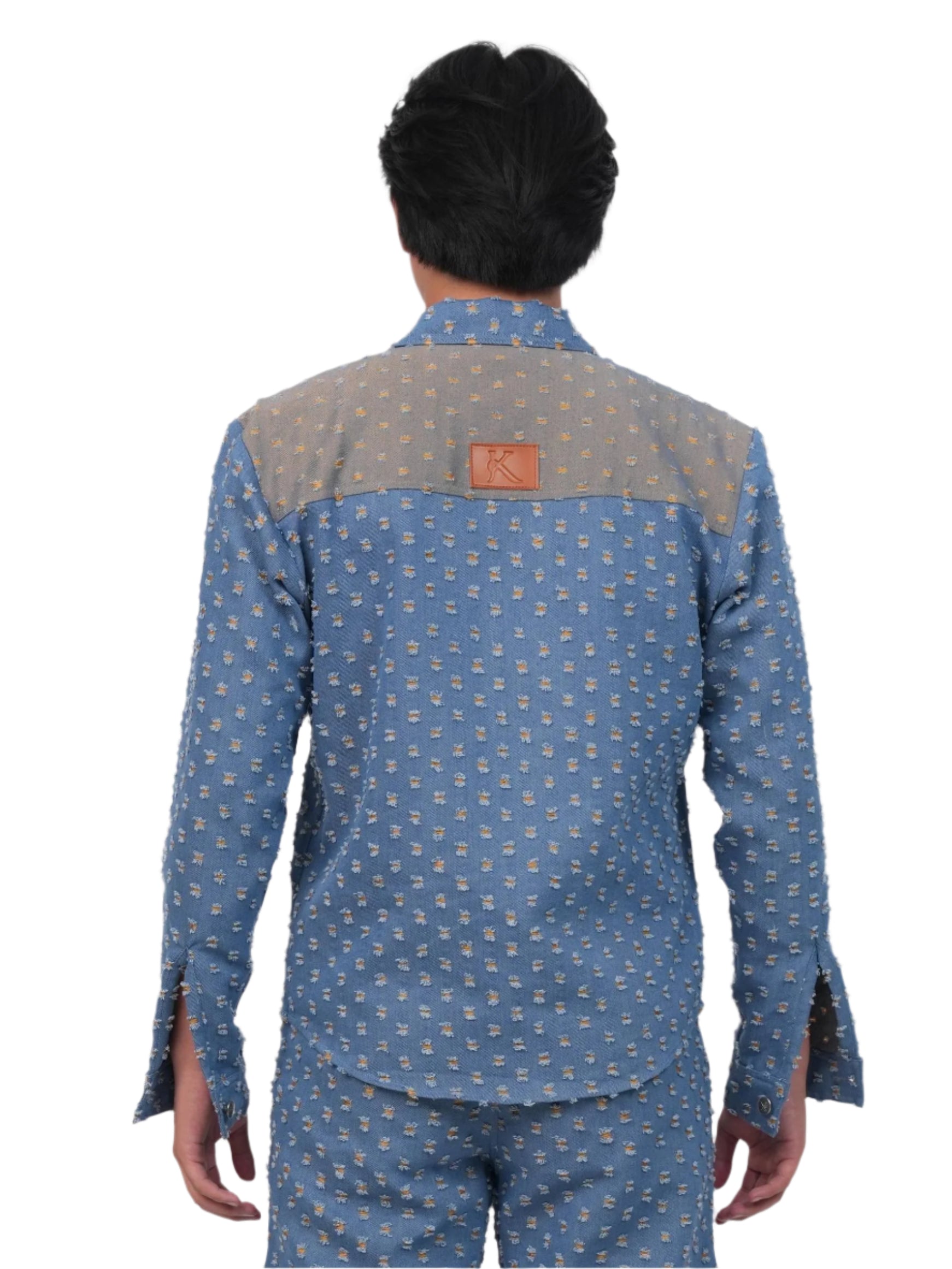 GLIDED FRAY DENIM SHIRT MEN | DENIM SHIRT MEN | JANTAKUMARI