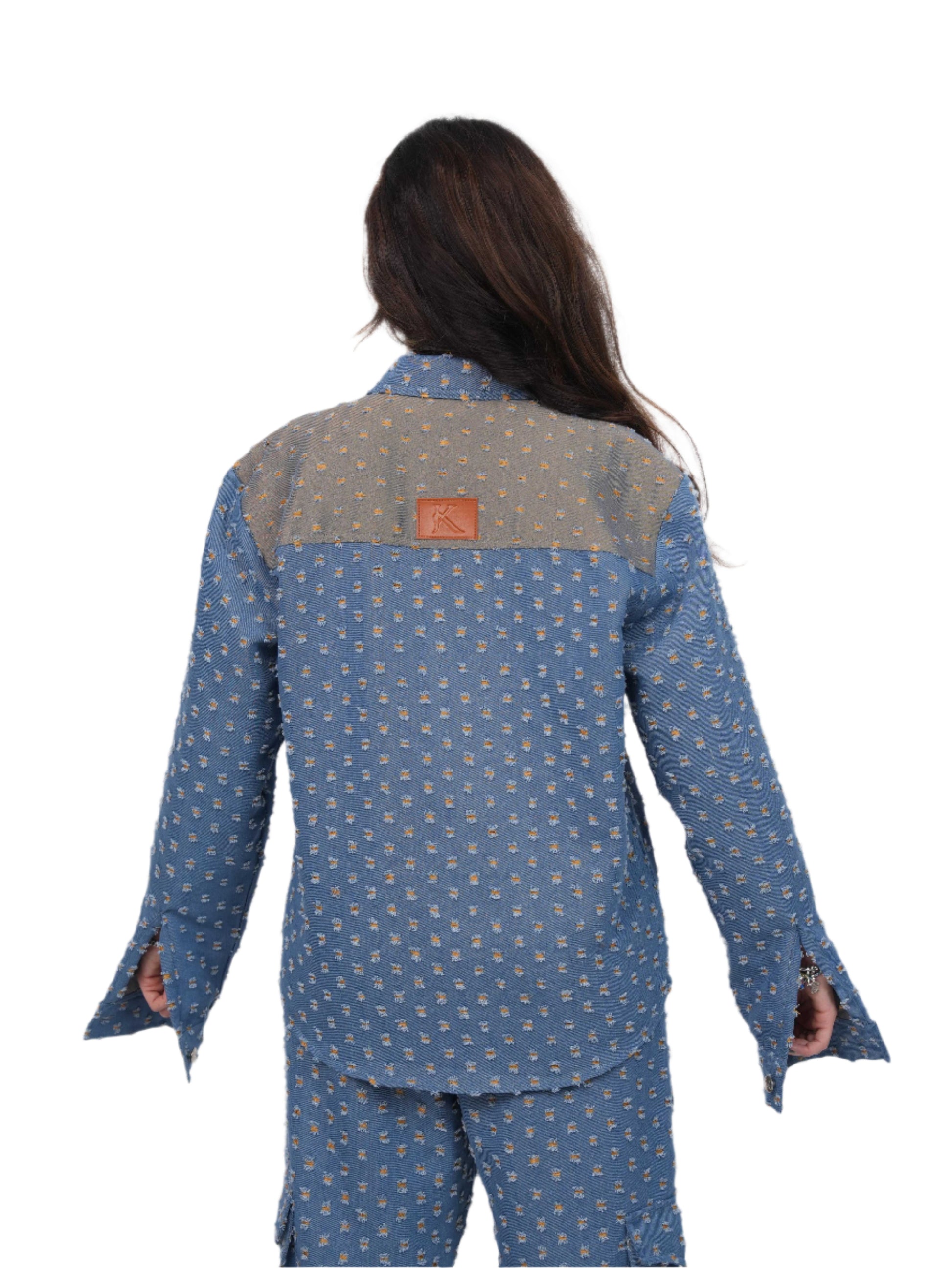 GLIDED FRAY DENIM SHIRT WOMEN | DENIM SHIRT WOMEN | JANTAKUMARI