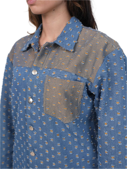 GLIDED FRAY DENIM SHIRT WOMEN | DENIM SHIRT WOMEN | JANTAKUMARI