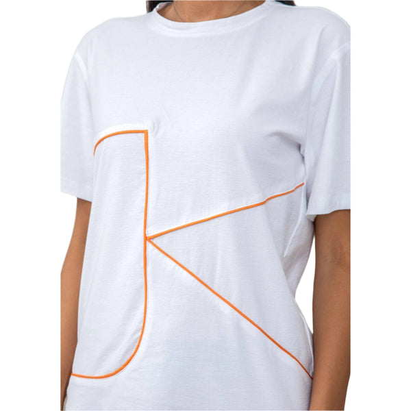 White Graphic Tees | Jk Piping T-Shirt | Janta Kumari