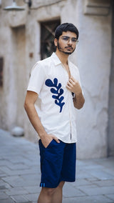 Camp Collar Shirt | Leaf Printed Shirt | Janta Kumari