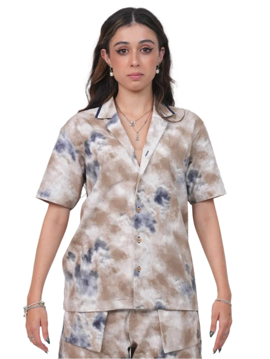 MARBLEWAVE SHIRT WOMEN | CAMP COLLAR SHIRT | CASUAL WEAR | EVERYDAY WEAR | JANTAKUMARI