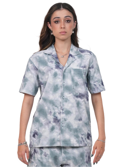 MARBLE TIE DYE CAMP SHIRT WOMEN | CAMP SHIRT WOMEN | DAILY WEAR | JANTAKUMARI