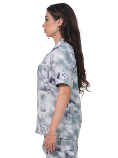 MARBLE TIE DYE CAMP SHIRT WOMEN | CAMP SHIRT WOMEN | DAILY WEAR | JANTAKUMARI