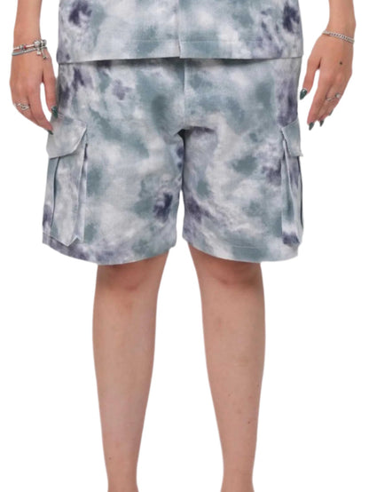 MARBLE TIE DYE CARGO SHORTS WOMEN | CASUAL SHORTS | DAILY WEAR | JANTAKUMARI