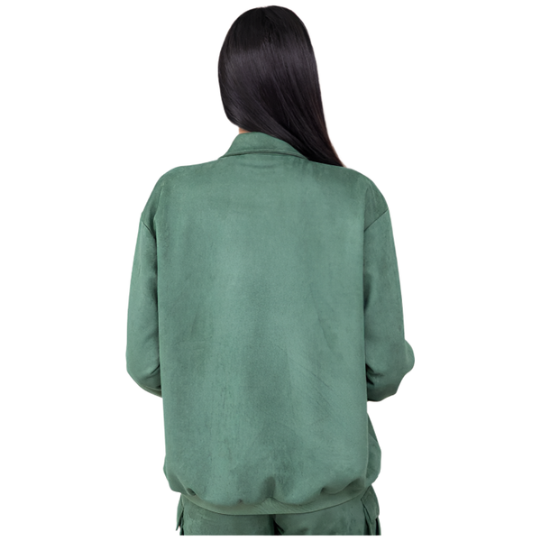 Olive Green Bomber Jacket | Embroidery Bomber Jacket | Janta Kumari
