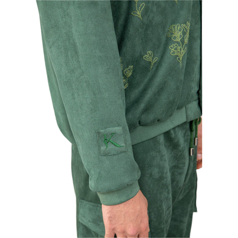 OLIVE GREEN EMBROIDERY BOMBER JACKET