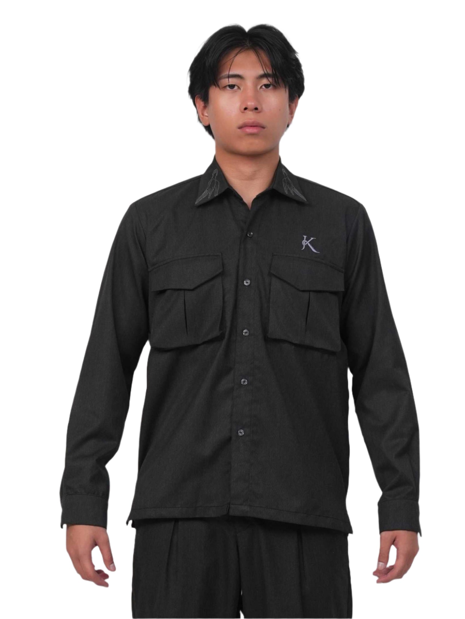 SLATE CARGO SHIRT | LUXURY CASUAL SHIRT | JANTAKUMARI