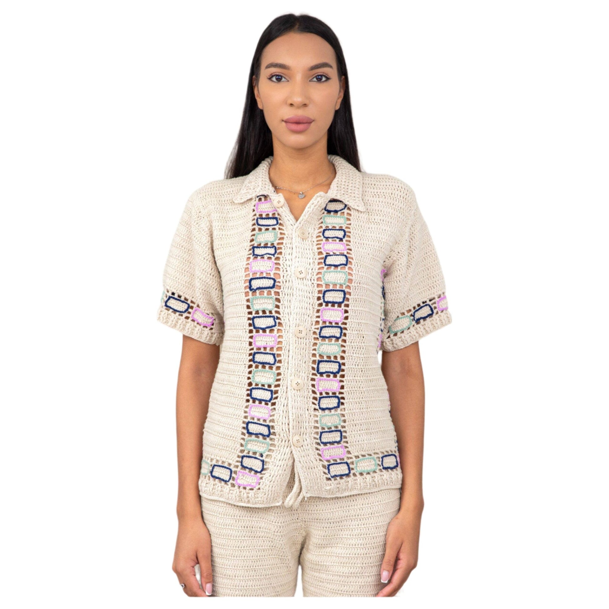 Women's Crochet Shirt | Sunset Crochet Shirt | Janta Kumari