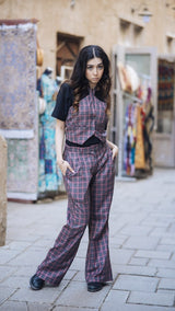 Women's Tartan Trousers | Tartan Pleated Trousers | Janta Kumari