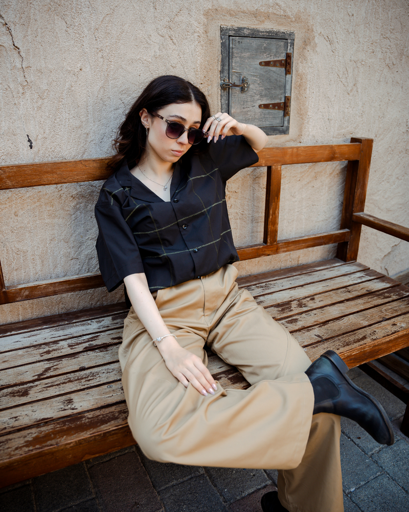 ZIGGY  EMBROIDERED CAMP COLLAR SHIRT